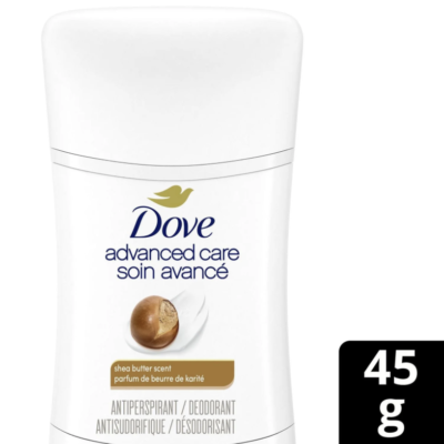 Dove Advanced Care Antiperspirant Deodorant for Women Shea Butter Scent with Pro-Ceramide Technology for Soft, Resilient Skin 45g- Canada