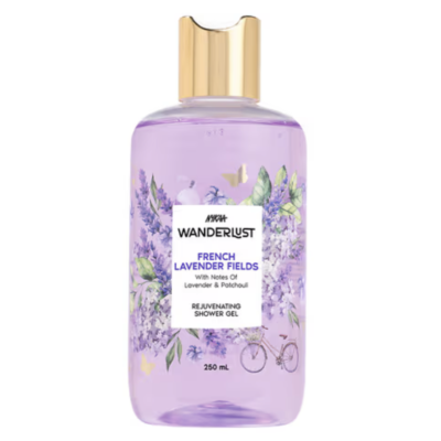 Nykaa Wanderlust French Lavender Floral Perfume Body Wash Lavender And Patchouli for Hydrated Skin (250ml)