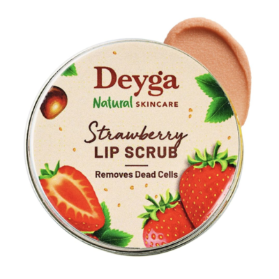 Deyga Strawberry Lip Scrub (16 g) | Gently Exfoliates | Reduces Dryness | Deep Nourishment | Soft, Smooth Lips | Irresistible Fragrance