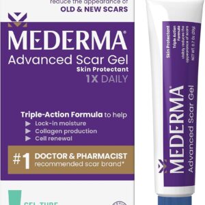 Mederma Advanced Scar Gel, Treats Old and New Scars, Reduces the Appearance of Scars from Acne, Stitches, Burns and More, 0.70oz (20g)