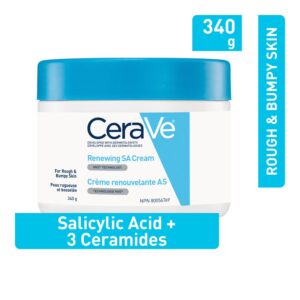 CeraVe Salicylic Acid Cream for Rough and Bumpy Skin | Vitamin D & Hyaluronic Acid Body Cream | Fragrance Free, 340g - CANADA