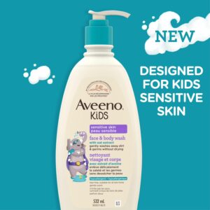 Aveeno Kids Gentle Face and Body Wash for Sensitive Skin 532ml - CANADA