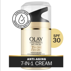Olay Face Moisturizer with SPF 30, Total Effects Facial Moisturizer with Sun Protection for All Skin Types 50ML - CANADA