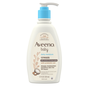 Aveeno Baby Daily Moisturizing Cream, Lightly Scented, Shea Butter, Coconut Oil, Prebiotic Oat, Hypoallergenic, 354-mL