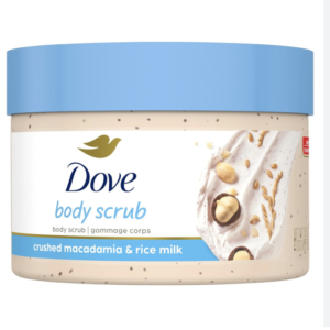 Dove Scrub Macadamia & Rice Milk Reveals Visibly Smoother Skin Body Scrub That Nourishes Skin