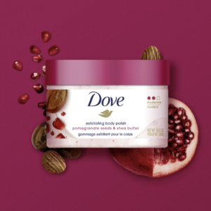 Dove Scrub Pomegranate & Shea Butter For Silky, Soft Skin Body Scrub Exfoliates And Provides Lasting Nourishment
