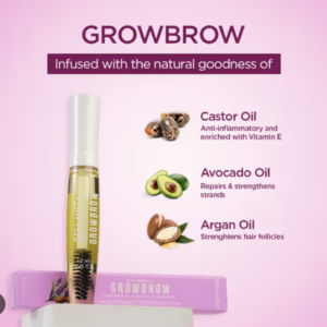Bella Vita Organic Growbrow - Eyelash, Lashes & Eyebrows Hair Growth & Volume Serum With Castor, Onion Oil & Vitamin E, 12 ML