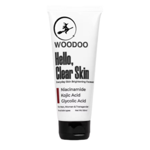 WOODOO - Hello Clear Skin Face Wash | Kojic Acid | Niacinamide | Glycolic Acid | Prevents Hyperpigmentation, Milia | Minimize appearenceof Facial pores, Blackheads, Whiteheads and Dull Skin |