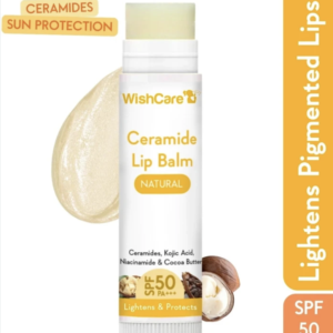 Wishcare Ceramide Lip Balm With SPF 50 PA+++ Kojic Acid & Niacinamide For Lip Lightening Natural