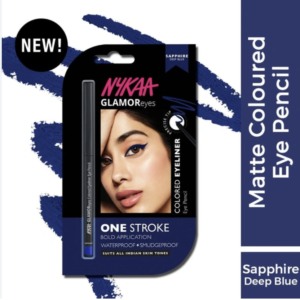 Nykaa GLAMOReyes Waterproof & Smudgeproof Colored Kajal Eyeliner Eye Pencil - Sapphire (Deep Blue) -india