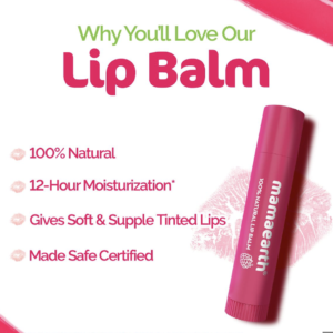 Mamaearth Nourishing Tinted Lip Balm with Vitamin E and Raspberry for 12H Moisturization