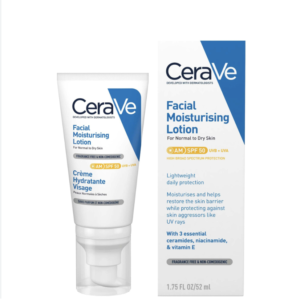 Cerave AM Facial Moisturizing Lotion With Sunscreen SPF 50 UVB + UVA, Dermatologist Recommended Day Cream (52ml)