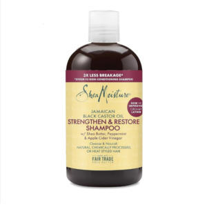 SheaMoisture Strengthen and Restore Shampoo 100% Pure Jamaican Black Castor Oil for Damaged Hair To Cleanse and Nourish Hair
