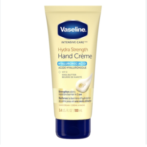 Vaseline Intensive Care Hand Cream moisturizer for dry skin Hydra Strength made with hyaluronic acid, vitamin C and shea butter 100 ml