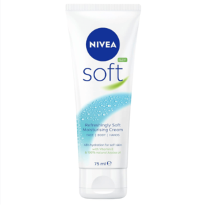 NIVEA Soft Refreshingly Soft Moisturizing Cream, Lightweight Moisturizer for Face, Body and Hands, Body Cream Enriched with Jojoba Oil and Vitamin E