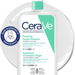 CeraVe FOAMING Face Cleanser, Gentle Face Wash with Hyaluronic Acid, Niacinamide, Ceramides. Makeup Remover for oily skin, won’t clog pores. Oil & sebum control. Non-Comedogenic, Sensitive Sk