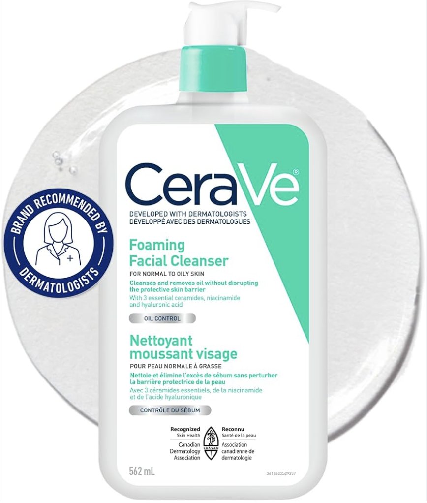 CeraVe FOAMING Face Cleanser, Gentle Face Wash with Hyaluronic Acid, Niacinamide, Ceramides. Makeup Remover for oily skin, won’t clog pores. Oil & sebum control. Non-Comedogenic, Sensitive Sk