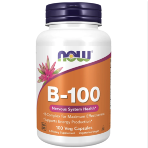 NOW Supplements, Vitamin B-100, Energy Production*, Nervous System Health*, 100 Veg Capsules