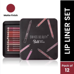 Swiss Beauty Bold Matt Lip Liner Pencil, Long-lasting , Matte Finish , Non-Drying - Pack of 12