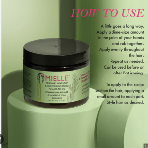 Mielle Organics Rosemary Mint Scalp & Hair Strengthening Pomade to Oil