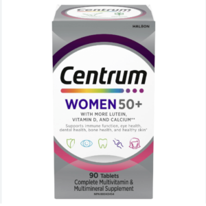 Centrum For Women 50+, Multivitamin with Vitamins & Minerals to Support Vitality, Immunity, Bone Health & Post Menopausal Health 90 tablets