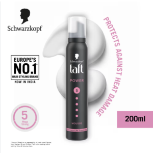 Schwarzkopf TAFT Power Hold 5 Hair Mousse To Controls Frizz, Lasts 24 Hours With No Stickiness