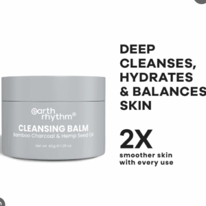 Earth Rhythm Cleansing Balm with Bamboo Charcoal & Hemp Seed Oil, Deep Cleanses and Hydrates