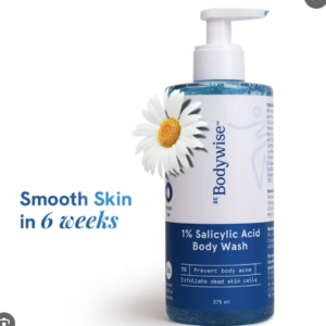Be Bodywise 1% Salicylic Acid Body Wash, Treats Body Acne & Strawberry Skin - Exfoliating Shower Gel (375ml)