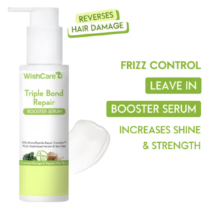 Wishcare Triple Bond Repair Booster Hair Serum for Dry & Frizzy Hair, Amino Peptide, Damaged Hair (100ml)