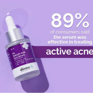 The Derma Co 2% Salicylic Acid Serum for Active Acne | Helps Reduces Acne Marks & Blackheads | Removes Excess Oil & Unclog Pores | Suits All Skin Types | 1.01 Fl Oz/30ml