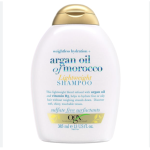 OGX Lightweight Repair with Argan Oil of Morocco Shampoo, Repairs Fine Hair, Cleanses and Repairs without Weighing It Down, Sulfate Free, 385ml