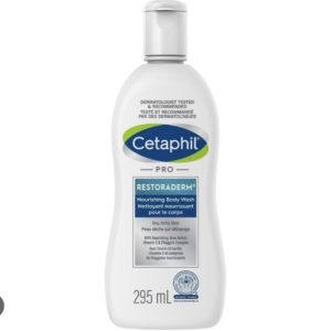 Cetaphil Restoraderm Nourishing Body Wash | With Filaggrin and Shea Butter | Non Soap Cleanser For Dry Itchy and Sensitive Skin | 295ml, Dermatologist Recommended
