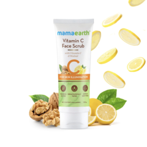 Mamaearth Vitamin C Face Scrub with Walnut & Saffron for Glowing Skin