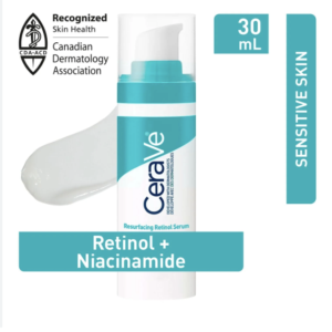 CeraVe Resurfacing Retinol Serum, Face Serum with Encapsulated Retinol and Ceramides for Post-Acne Marks, 30mL, A full-face lightweight serum