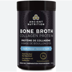 Ancient Nutrition Bone Broth Collagen Protein - Vanilla, Formulated by Dr. Josh Axe, Collagen Peptides, Supports Joints, Skin and Nails, Made Without Added Sugar, Gluten & Dairy, 321 Grams -