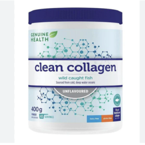 Genuine Health Marine Clean Collagen Powder, 21 servings, 210g tub, 10g collagen per serving, Natural joint, skin, hair, nail support, Unflavoured, Dairy & gluten-Free, Wild-caught, Non-GMO,