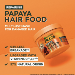 Garnier Ultimate Blends Hair Food Papaya 3-in-1 Damaged Hair Mask Treatment 400ML - CANADA