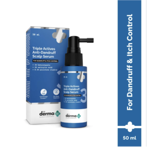 The Derma Co. Triple Actives Anti-Dandruff Scalp Serum (50 ml) Power of 3 Actives | Fights Dandruff & Flakes | Soothes Itchiness & Irritation | Defends Against Recurrence