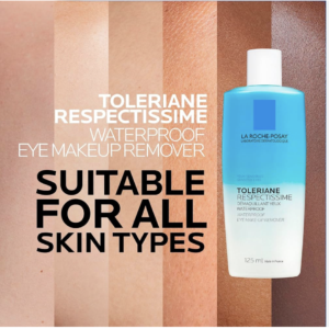 La Roche Posay Waterproof Eye Makeup Remover, Toleriane Respectissime Gentle Makeup Removing Cleanser, Bi-Phase Formula for Sensitive Eyes, Fragrance Free, Recommended by Dermatologists, 125m