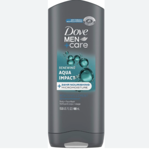 Dove Men + Care Renewing Aqua Impact Body and Face Wash with 24-Hour Nourishing Micromoisture Technology Body Wash for Men 400 ml -canada