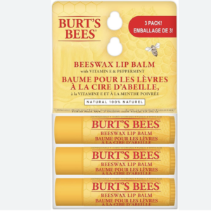 Burt's Bees 100% Natural Origin Moisturizing Lip Balm for Dry Chapped Lips, Get Soft and Hydrated Lips - Pack of 3 - Original Beeswax with Vitamin E & Peppermint Oil for Lip Repair