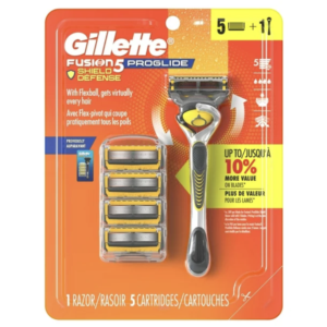 Gillette ProGlide Shield Razor for Men, 1 Razor Handle, 5 Razor Refills, 5 Blade Mens’s Razor with Precision Trimmer