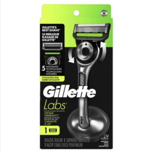 GilletteLabs with Exfoliating Bar by Gillette Razor for Men - 1 Handle, 1 Razor Blade Refill, Includes Premium Magnetic Stand