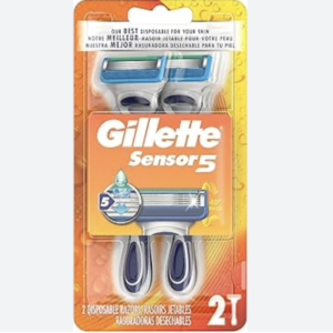 Gillette Sensor5 Men's Disposable Razors, 2 Count