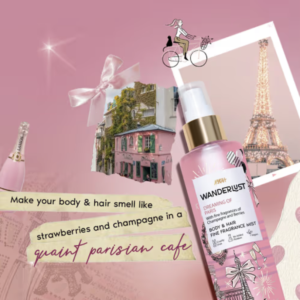 Wanderlust Dreaming of Paris Fruity Perfume Mist with Champagne & Berries for Body & Hair (200ml)