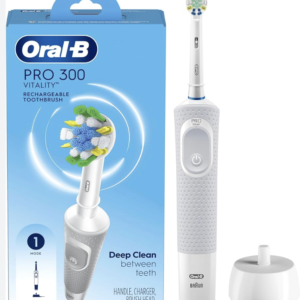 Oral-B Pro 300 Floss Action Vitality Electric Toothbrush with (1) Brush Head, Rechargeable, White