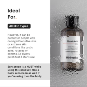 Minimalist 8% Glycolic Acid Toner For Exfoliates Smoothes Skin (150ml)