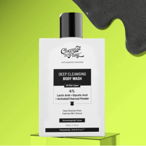 Chemist At Play Deep Cleansing Body Wash, Activated Charcoal for Detox & Pore Cleanse, Oudh Scent (236ml)