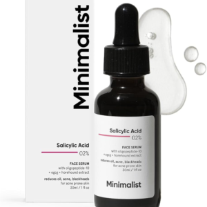 Minimalist Salicylic Acid 2%, Acne Fighting Serum for Blemish Prone Skin | Reduces Blackheads, Oil & Bumpy Texture | BHA based Exfoliant | 30ml