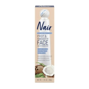 Nair Prep & Smooth Face Hair Remover, Sensitive, Coconut Milk & Collagen, 1.76 oz